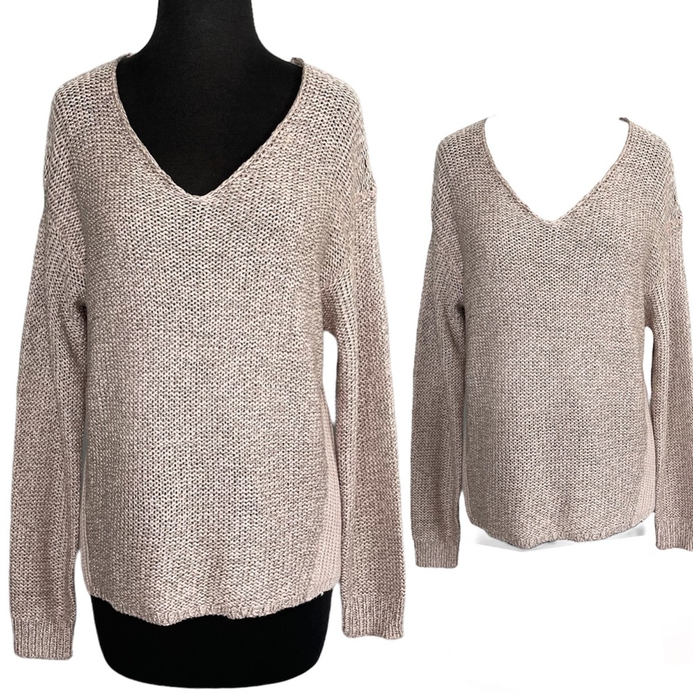 HARPER HERITAGE Pale Pink Crochet Sweater